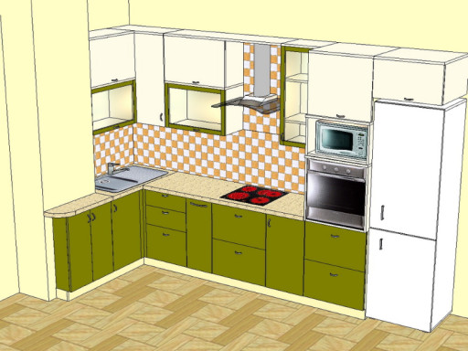 Agar tidak tersilap dengan skema warna, lebih baik merancang reka bentuk dapur terlebih dahulu