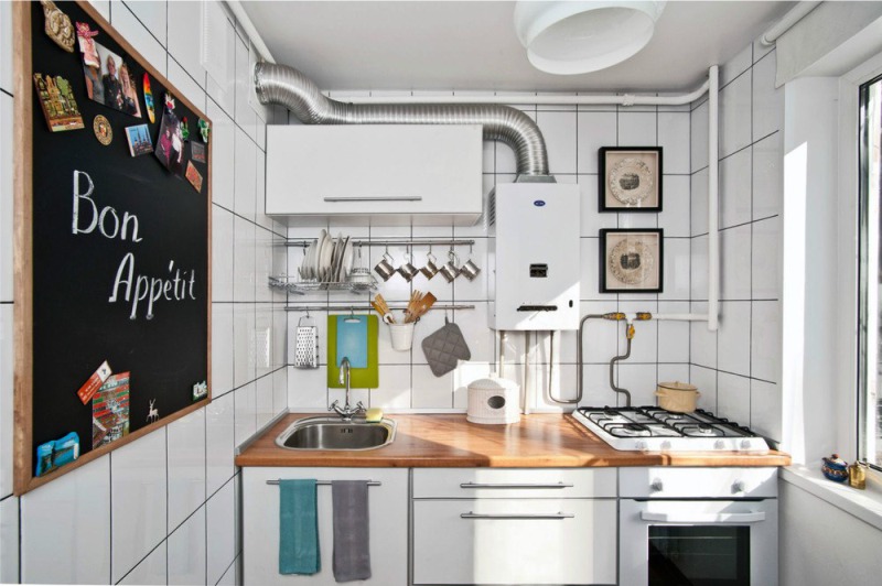 Very small kitchen with a linear layout