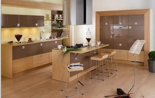 Meja bar untuk dapur dapat dilengkapi dengan kompor atau wastafel