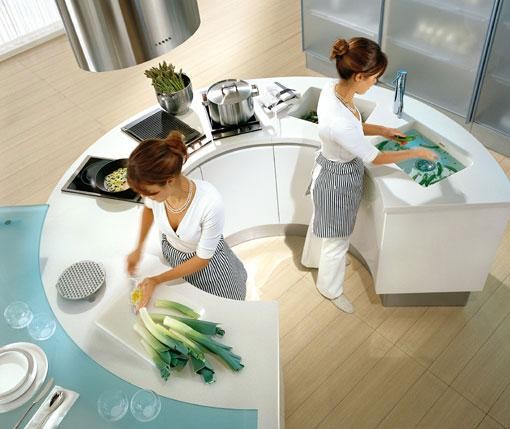 Pedini'den bir ada - mutfakta bir işyerini organize etmek için ergonomik bir yaklaşım örneği