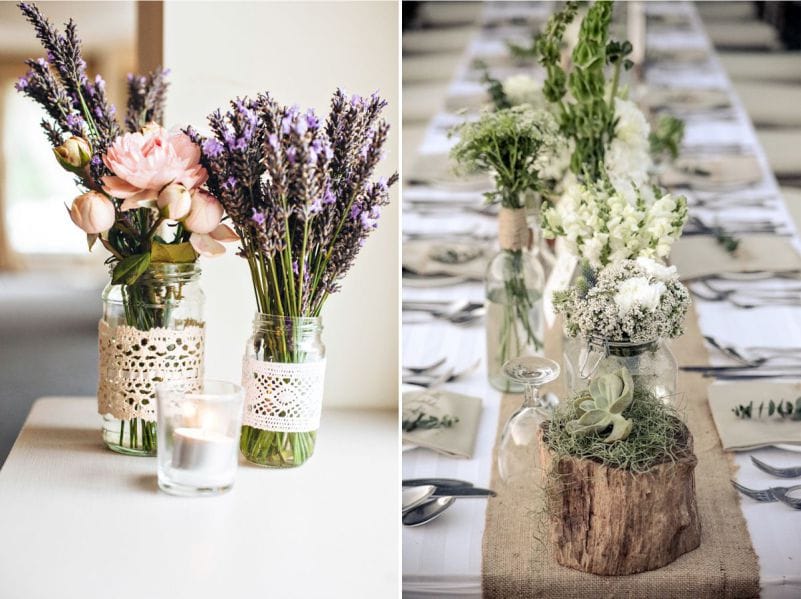 Dekoračné vázy na nastavenie stola vlastnými rukami