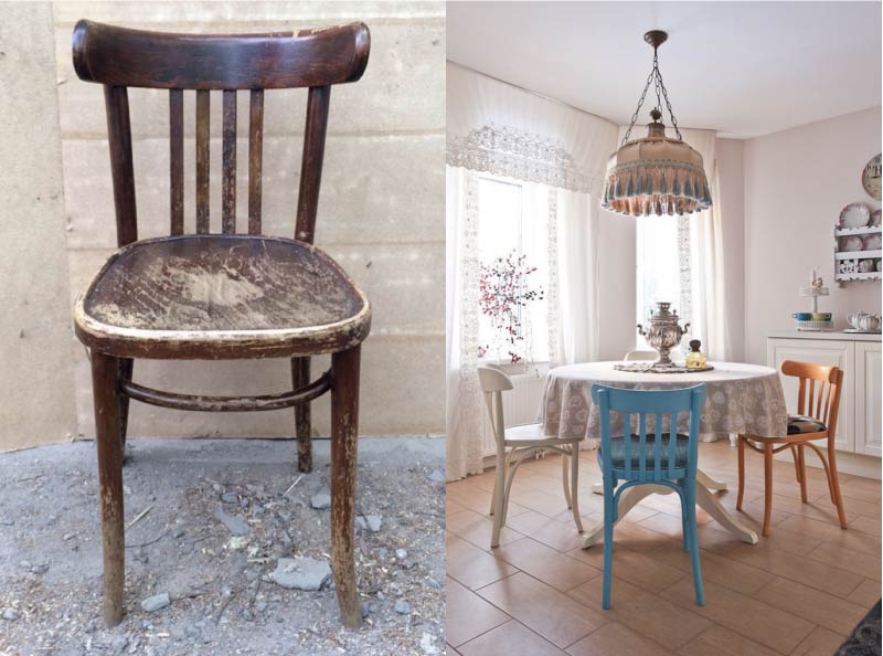 Kerusi lama Vienna sebelum dan selepas pemulihan