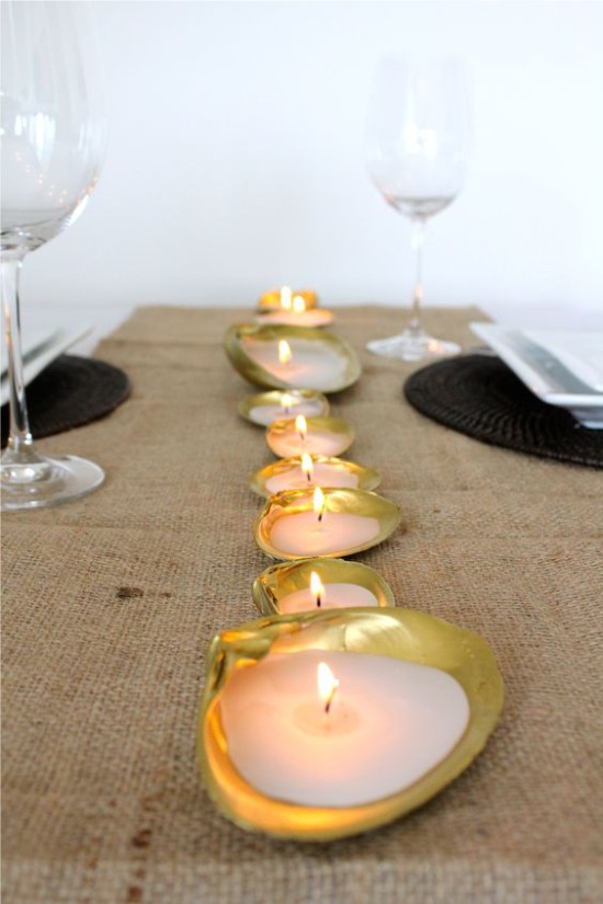 Lilin mini diperbuat daripada kerang