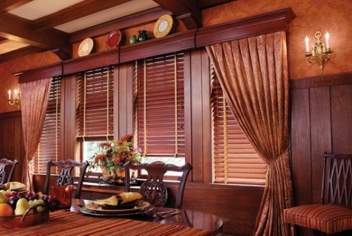 Wooden blinds fit well into luxurious classic interiors