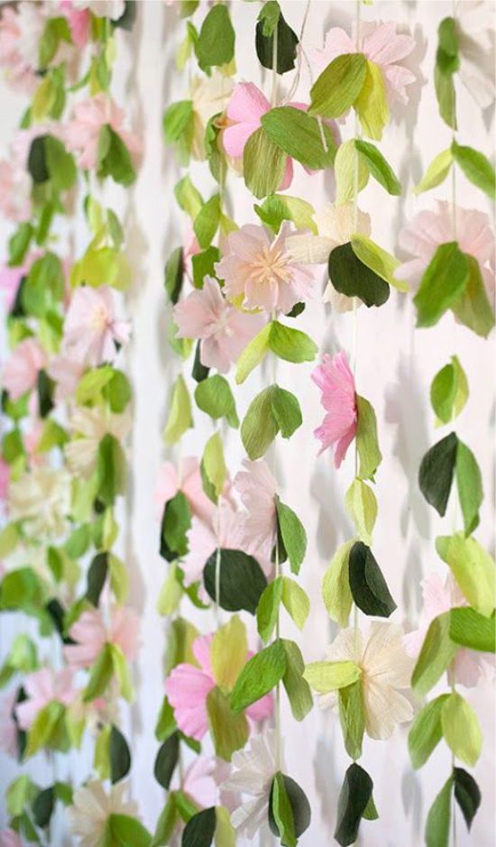 cascade of paper flowers