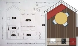 Rancang dapur dengan tingkap segitiga teluk