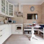 Projek reka bentuk dapur sudut dalam gaya Provence