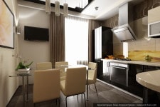 Интериорен дизайн на ъглова L-образна кухня в модерен стил
