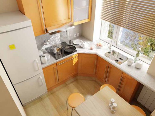 Sėkmingas virtuvės išdėstymas ir efektyvus kiekvieno kvadratinio centimetro panaudojimas padarė šią virtuvę daugiafunkcinę ir patogią