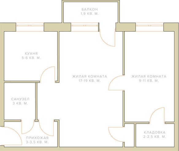 Plan av lägenheten innan omplaneringen
