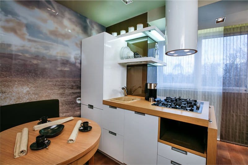 Fotobehang in de keuken in een maritieme stijl