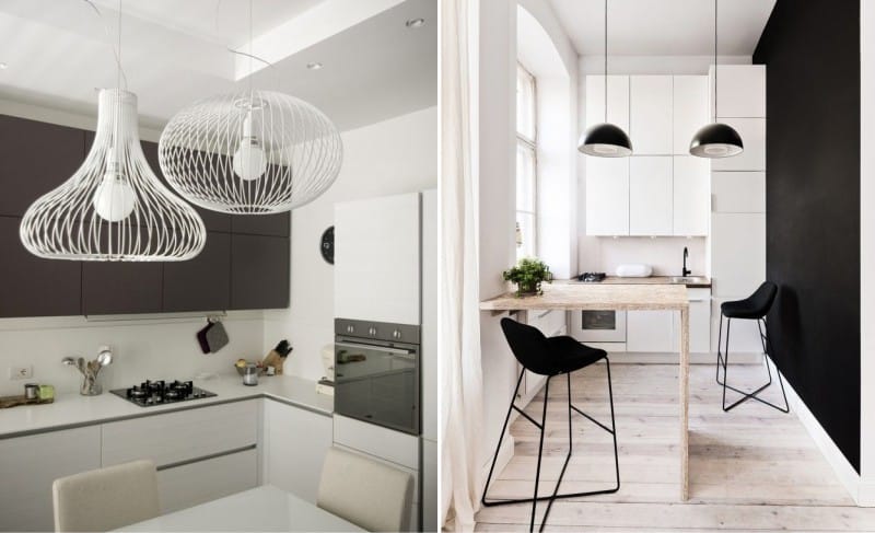 Osvetlitev v kuhinji v slogu minimalizma
