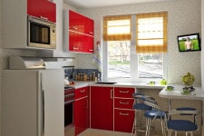 Rødt køkken