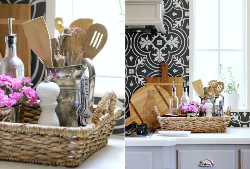 Ideas for using baskets in the kitchen