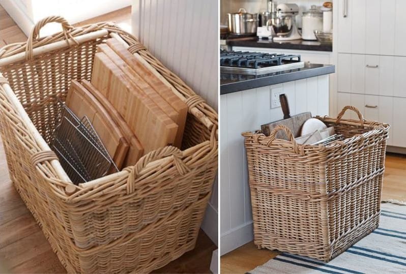 Ideas for using baskets in the kitchen