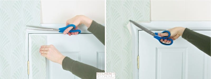 How to stick wallpaper near the door