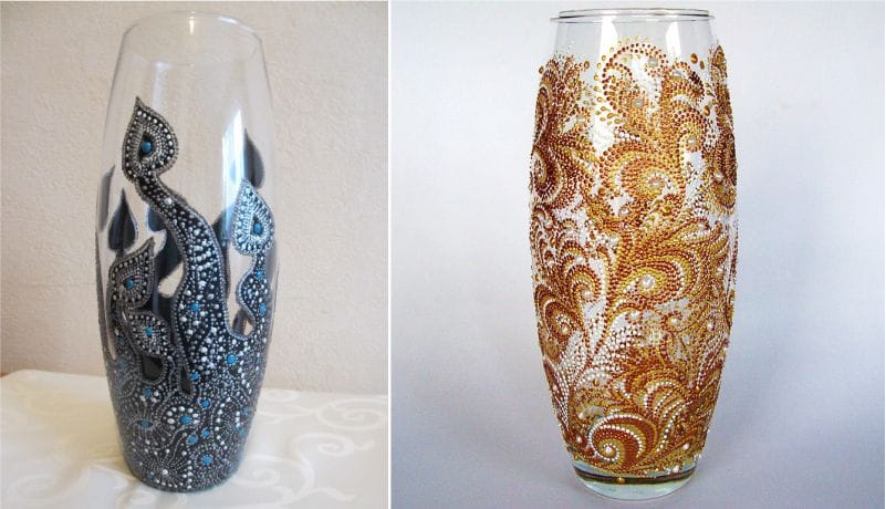 Идеи на боядисани с боядисани стъклени вази