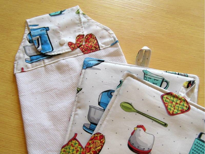 Kjøkkenhåndklær med holdere