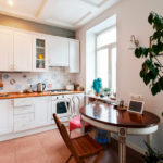 Ceramic tiles on the kitchen floor