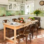 Tile type cotto in the interior of the kitchen in the style of country