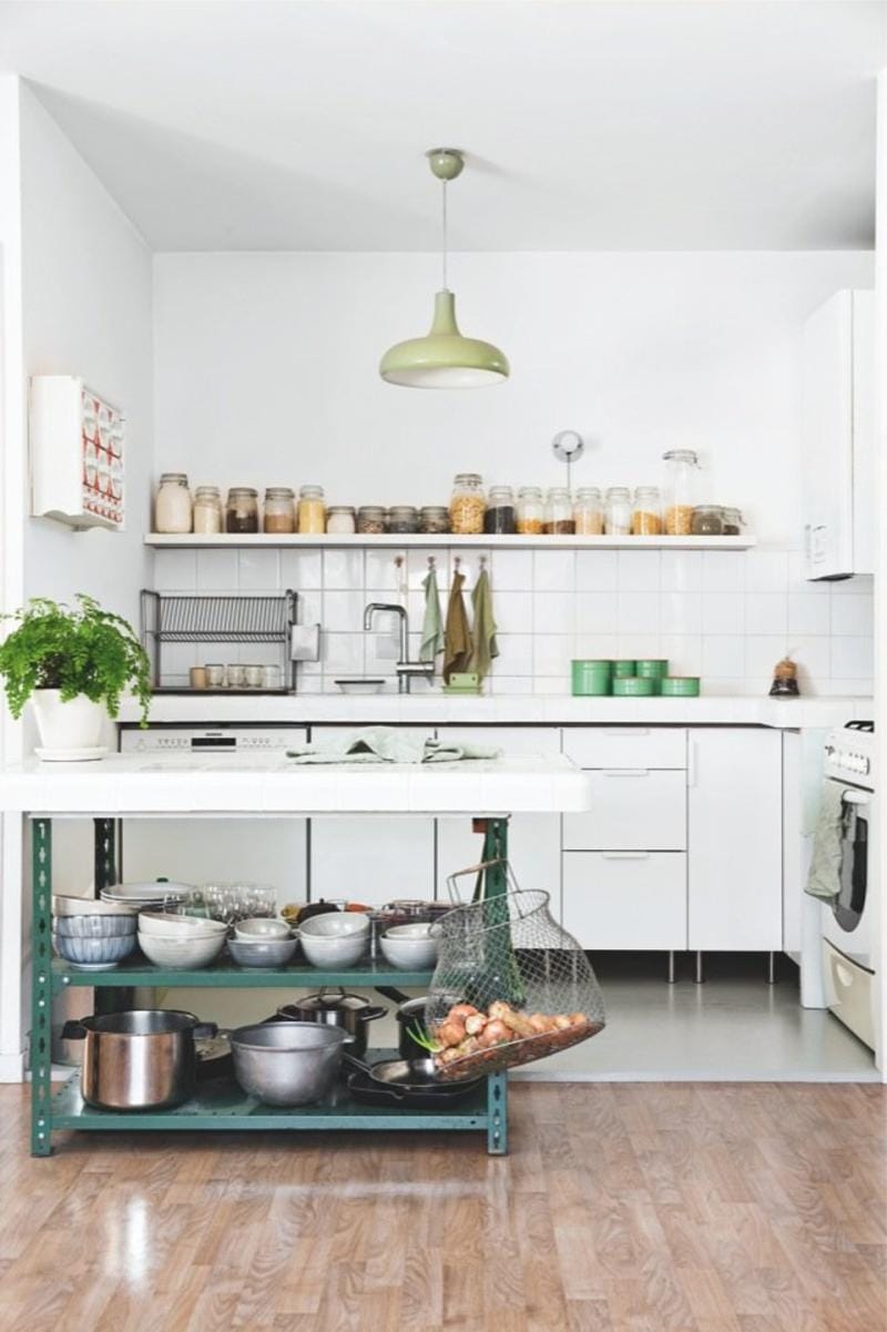 Зелени акценти във вътрешността на кухнята